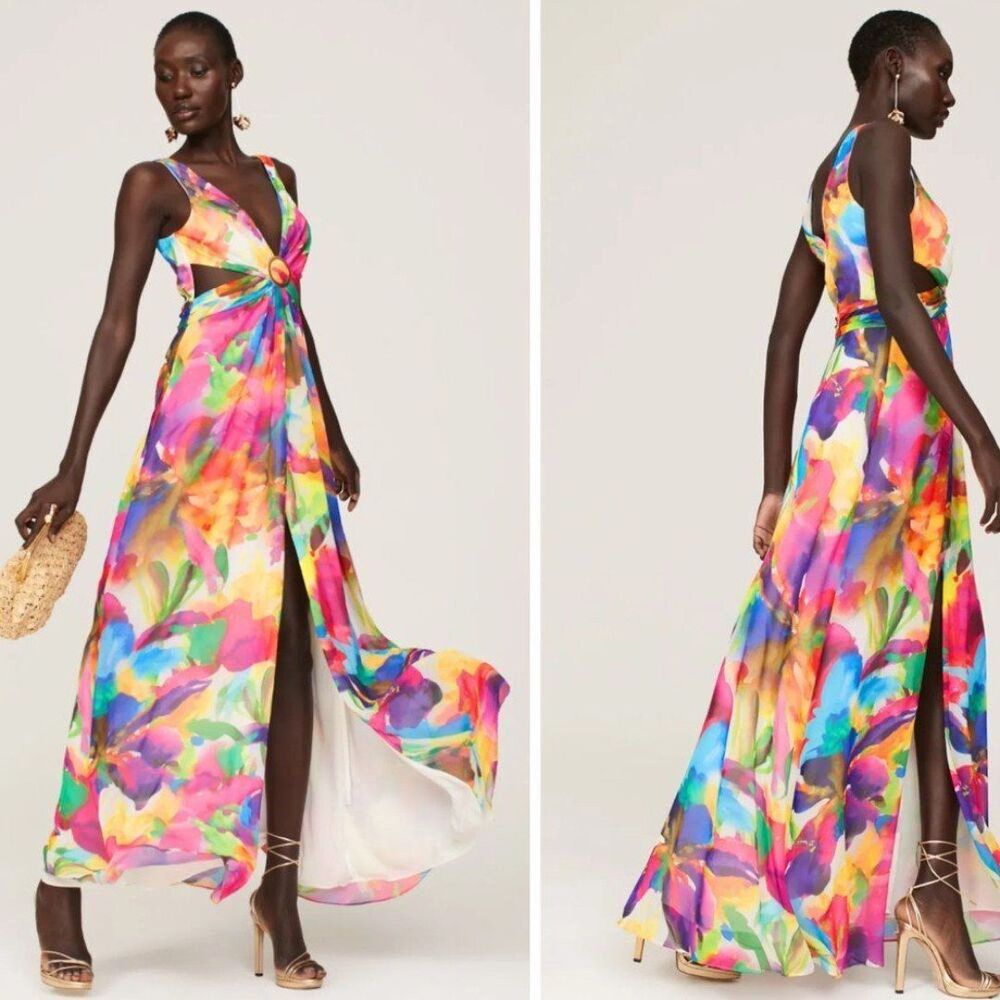 Liv Foster 
Floral Tie Dye Gown